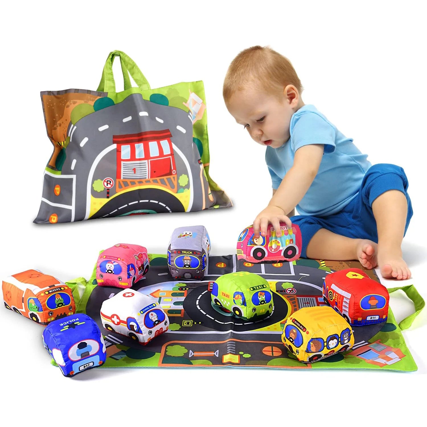 Montessori Cloth Car Toy Set