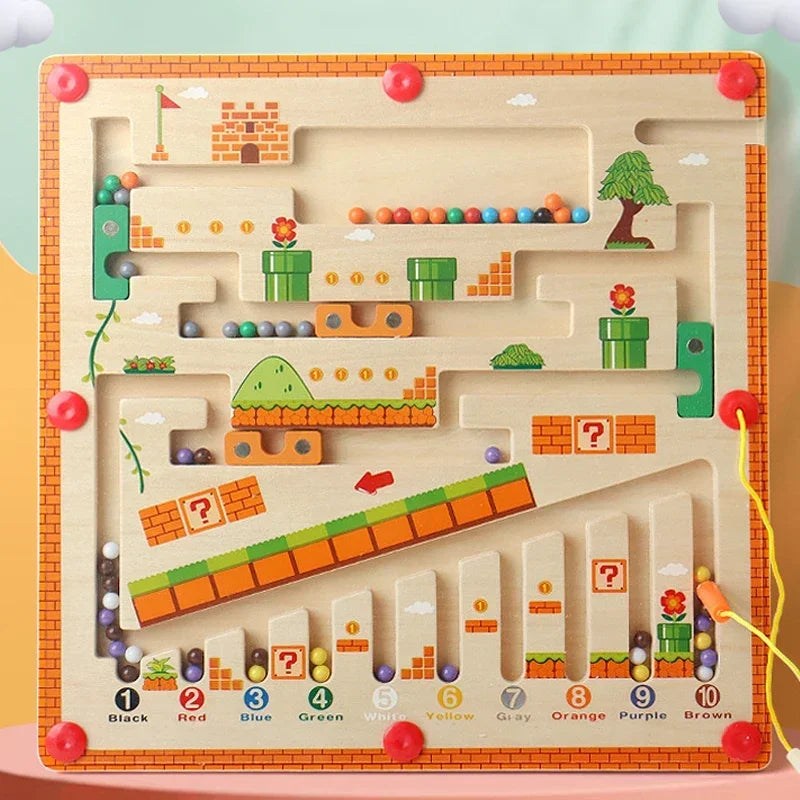 Montessori Magnetic House Maze wooden Toy