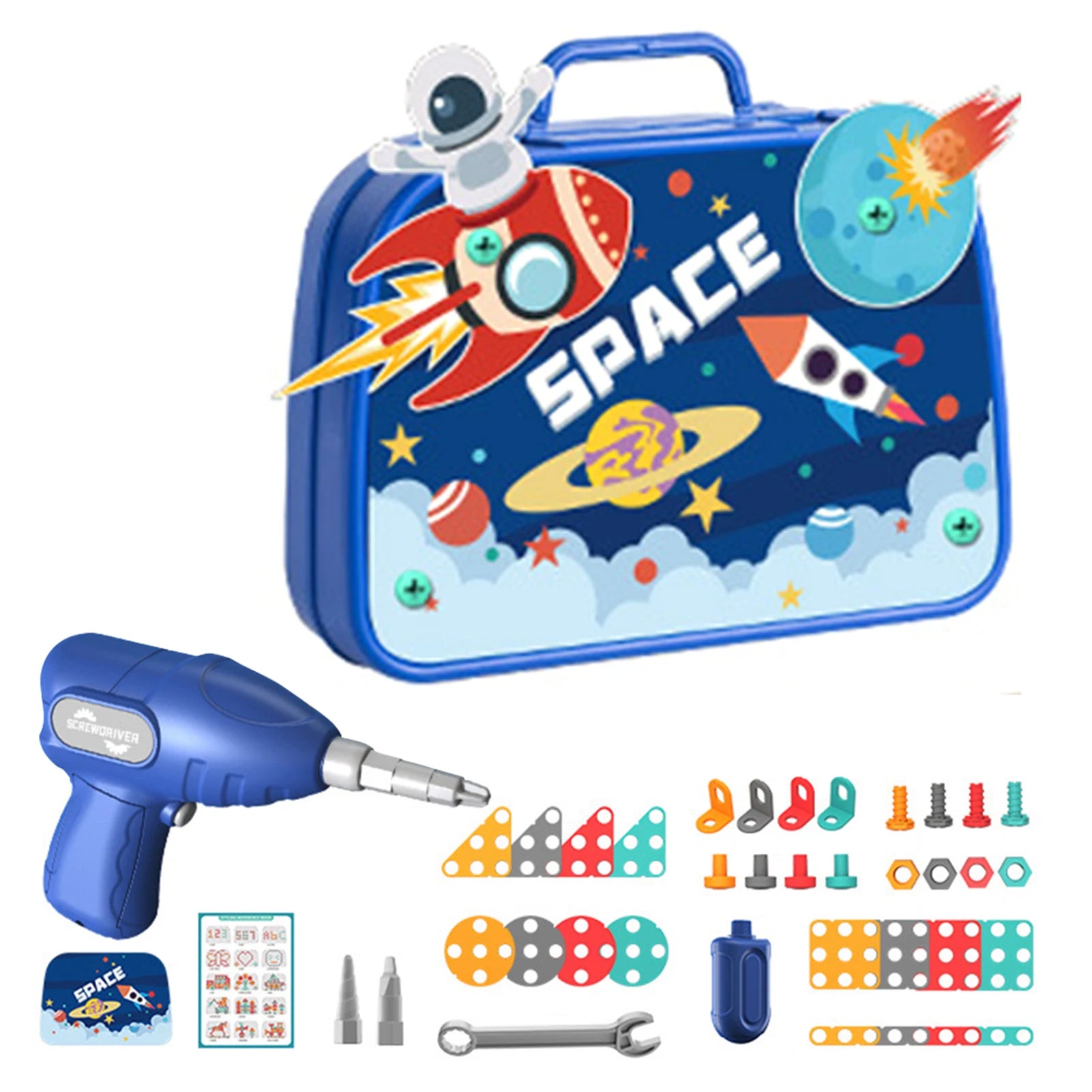 Wooden space-themed toy for imaginative play and exploration.