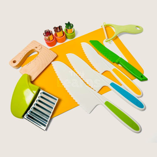 Montessori Kitchen Kit with child-friendly utensils.