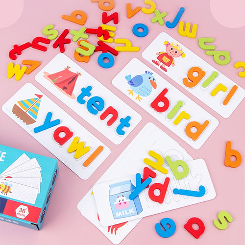 Colorful alphabet puzzle for letter recognition and motor skills.