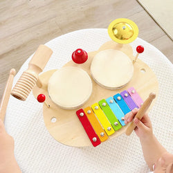 Montessori wooden drum set for toddlers