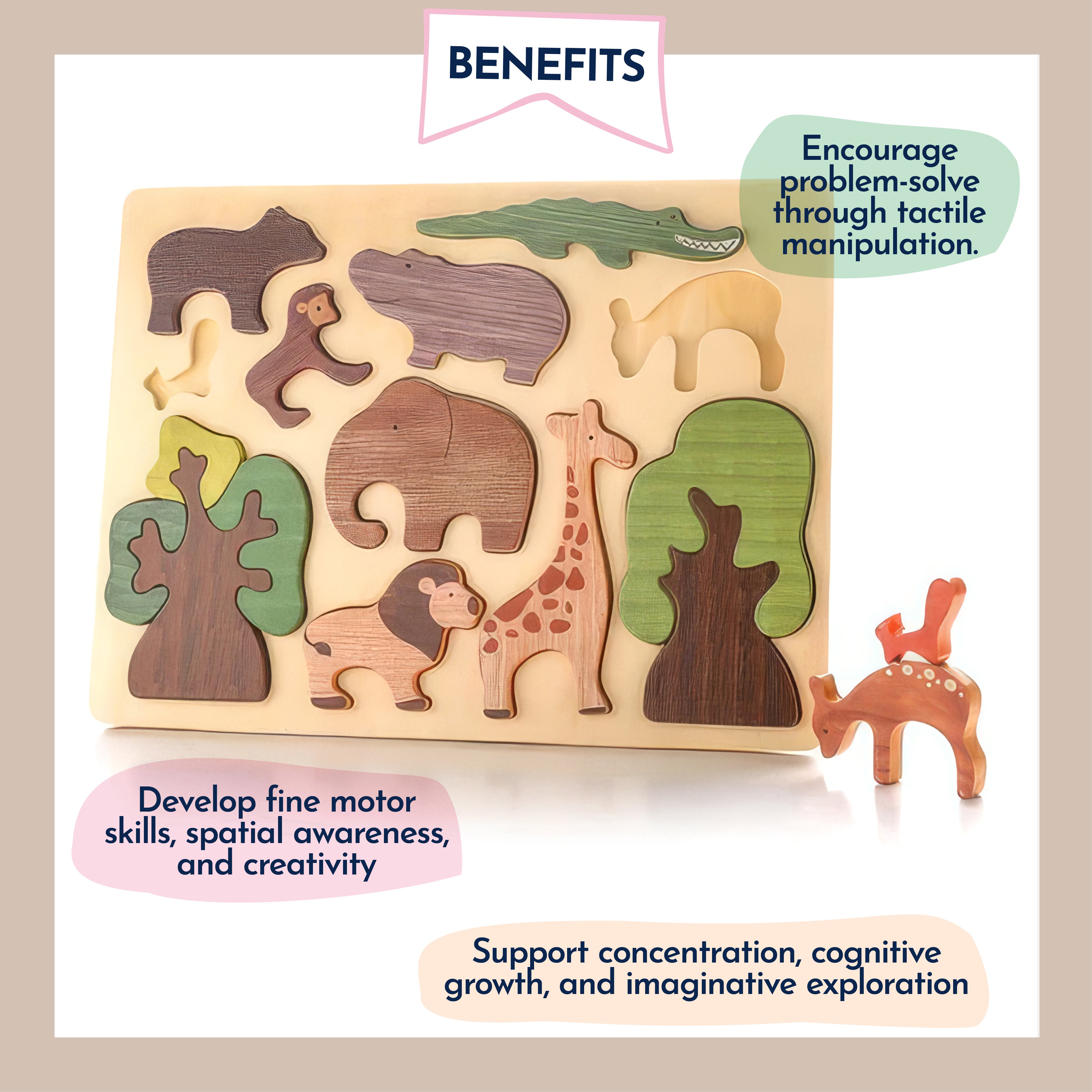 Montessori Wooden 3D Puzzle Toys