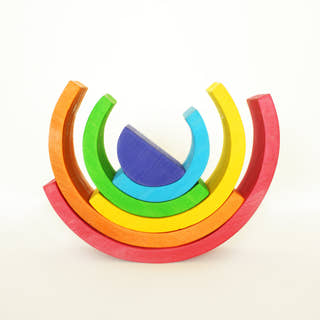 Montessori Wooden Rainbow Stacker – Colorful Kids' Toy