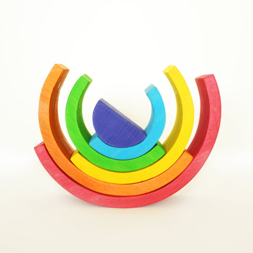 Montessori Wooden Rainbow Stacker – Colorful Kids' Toy