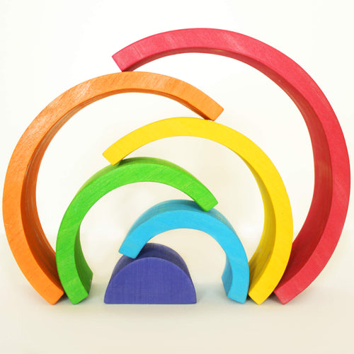 Montessori Wooden Rainbow Stacking Toy for Toddlers