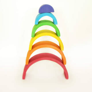 Montessori Wooden Rainbow Stacker – Colorful Toddler Toy