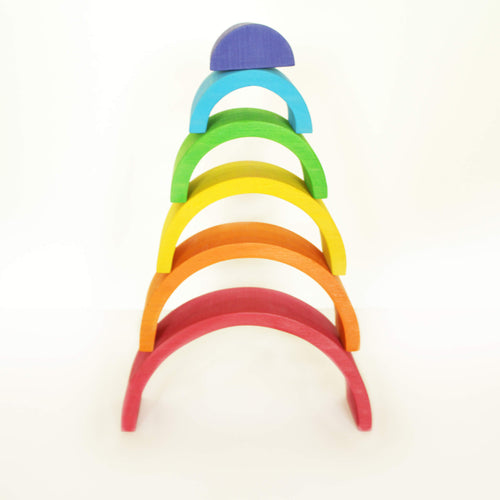 Montessori Wooden Rainbow Stacker – Colorful Toddler Toy